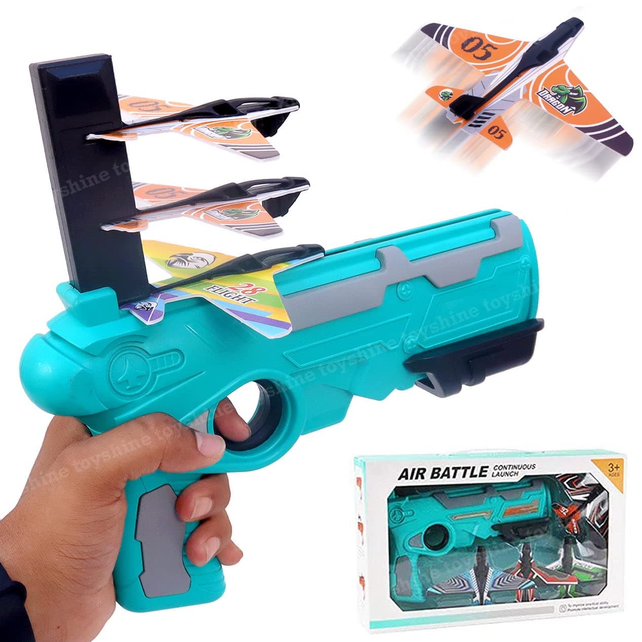 Toyshine Airplane Launcher Toy Catapult Plane Gun for Kids Outdoor Toy