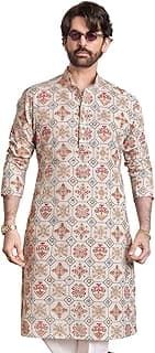 SOJANYA (Since 1958 Men's Cotton Blend Ethnic Motifs Printed Only Long Kurta