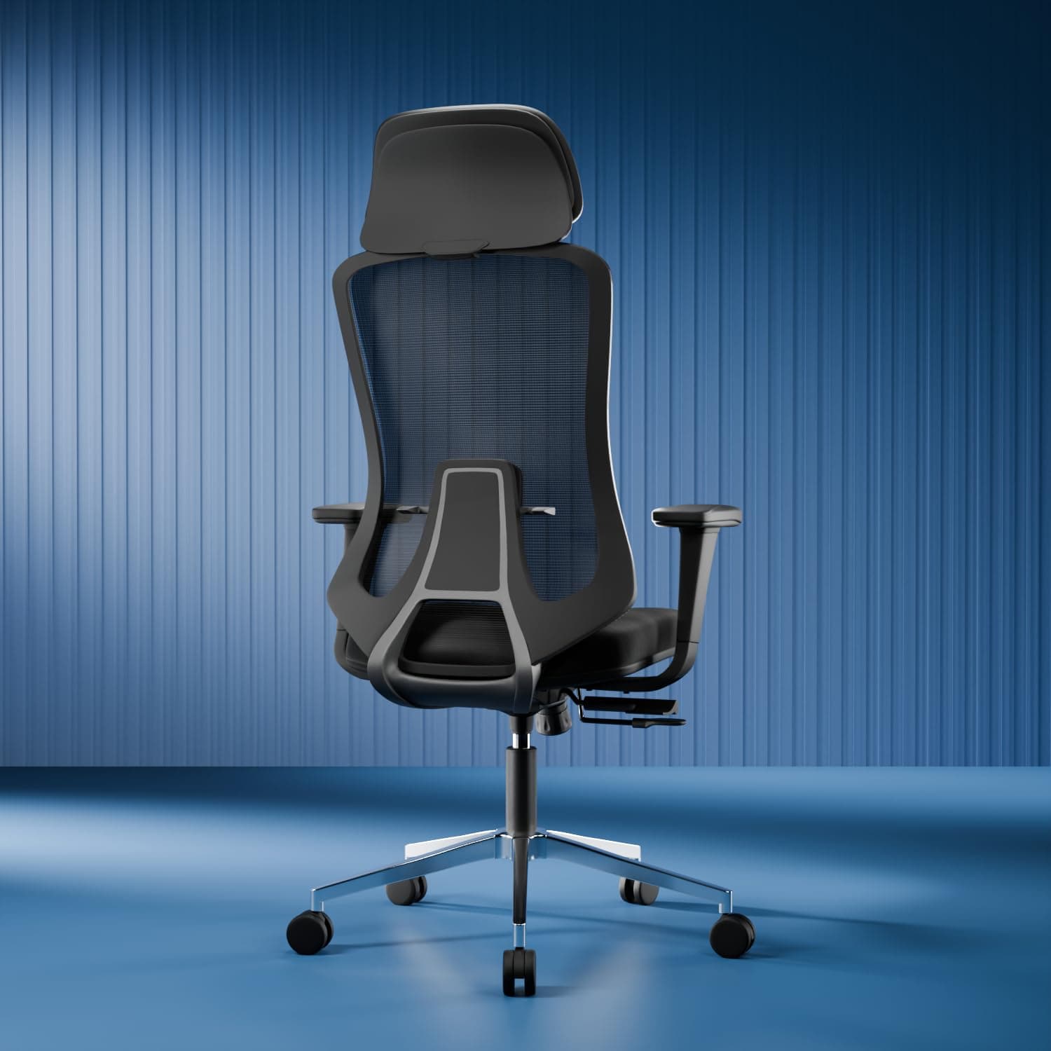 Vergo Icon Fido Ergonomic Mesh Office Chair, High Back, Lumbar Support, 4D Adjustable Armrests, Multi Tilt-Lock Recline, Heavy-Duty Aluminum Base, WFH/Study/Gaming (Black)
