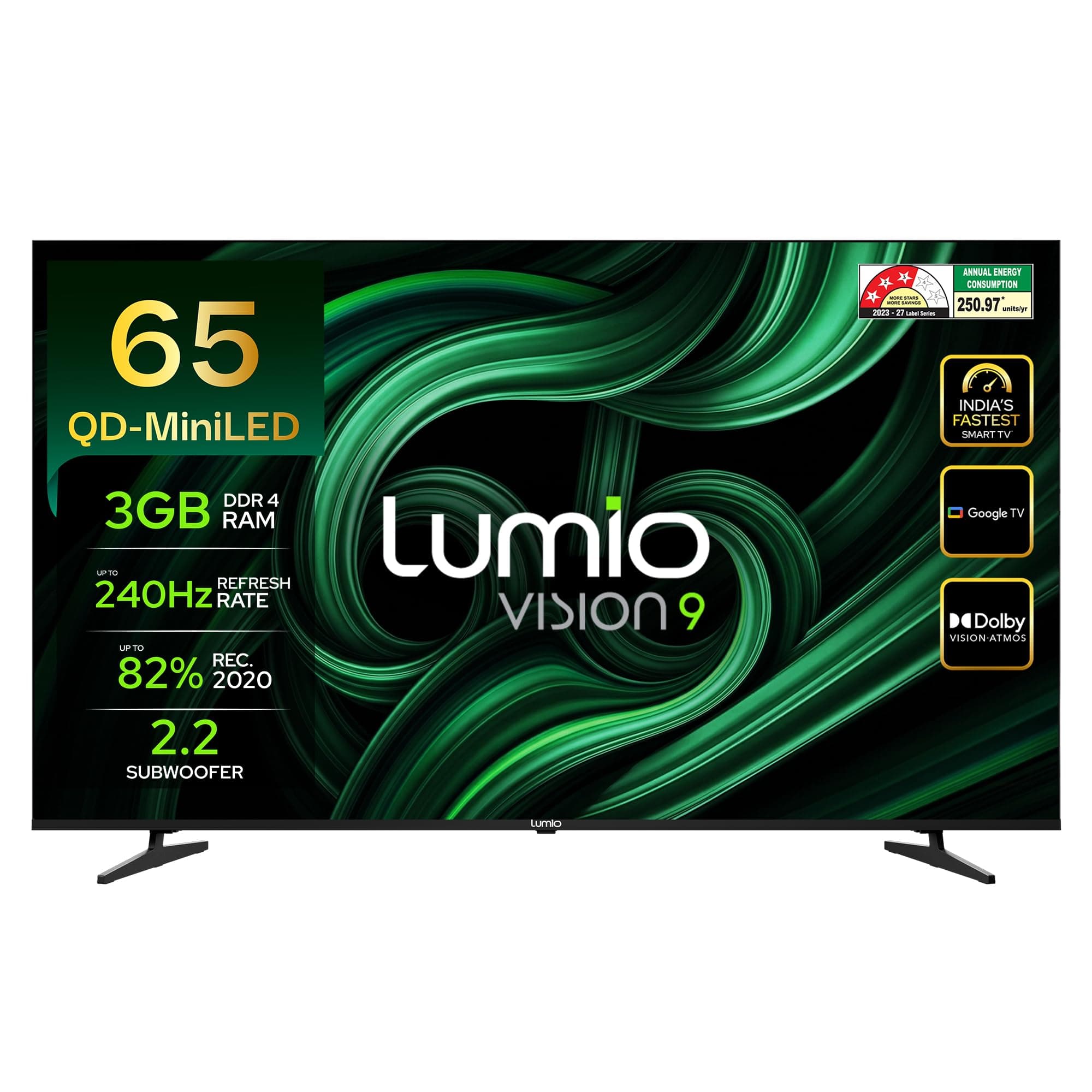 Lumio Vision 9 2026 165cm (65 inches) 4K Ultra HD Smart QD-MiniLED Google TV EPIC2-ADSI
