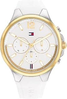 Tommy Hilfiger Sienna Quartz Multifunction Silver Dial White Silicone Strap Watch for Women