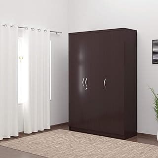 DeckUp Engineered Wood Matte Finish Uniti 3-Door Wardrobe (Dark Wenge)
