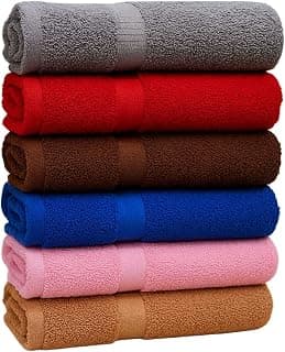 Cotton Bolls Textiles 100% Cotton Hand Towels Set of 6 – Ultra Soft (600 GSM), Highly Absorbent & Quick-Dry for Gym, Kitchen, Pool, Travel & Home (40x60 cm, Vibrant Multicolor)
