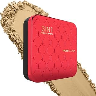 FACES CANADA 3in1 Hydra Matte Compact Powder - Beige 02, 9g | Foundation + Moisturizer + Sunscreen SPF 15 | Mattifying | Controls Oil & Sweat | Conceals Dark Spots & Acne Scars | Buildable Coverage | Lightweight