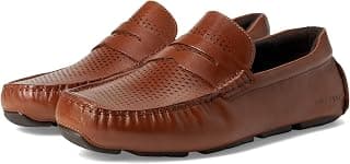Cole Haan Men's Grand Laser Driver Penny Loafers, British Tan/Java, 12 Wide
