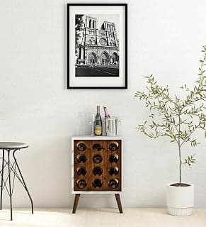 Mintwud Pepperfry Engineered Wood Akemi Wine Rack | Wooden Mini Bar Cabinet with Bottle & Glass Storage for Living Room, Dining Room and Home (Wenge Finish)