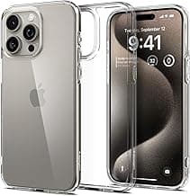 Spigen Ultra Hybrid Back Cover Case for iPhone 15 Pro Max, Clear Transparent, Durable Hybrid Structure - Polycarbonate + TPU | Crystal Clear