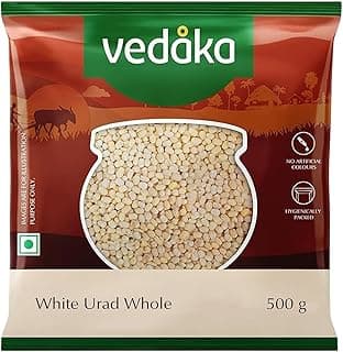 Amazon Brand - Vedaka Premium Unpolished White Urad Whole, 500 g