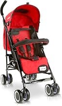 LuvLap City Baby Stroller/Buggy, Lightweight, Compact & Travel Friendly pram, for 6-36 Months Baby, 5 Point Safety Harness, Adjustable seat Recline, extendable Canopy, 15Kg Capacity (Red)