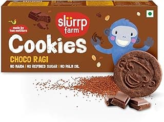 Slurrp Farm No Maida No Refined Sugar Choco Ragi Cookies | Healthy Cookies Biscuit Made With Multigrains | 80g