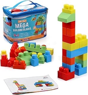 FIRSTCRY INTELLISKILLS Premium 40 Pcs Jumbo Building Blocks Construction Toy Set for Kids,Creative Activity Kit for 3 Year+ Boys & Girls,Fun Learning Educational Toy,Develop Motor Skills,Birthday Gift
