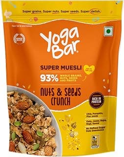 Yogabar Nuts & Seeds Crunch Muesli, Super Save Pack, Wholegrain Breakfast, High Fiber Pouch (700 G)