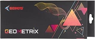 Kores Geometrix Geometry Box for Students | Complete Mathematical Instrument Box with Die-Cast Compass, Divider, Protractor, Scale, Set Squares, Stencil, Pencil, Eraser & Sharpener | School & Exam Use