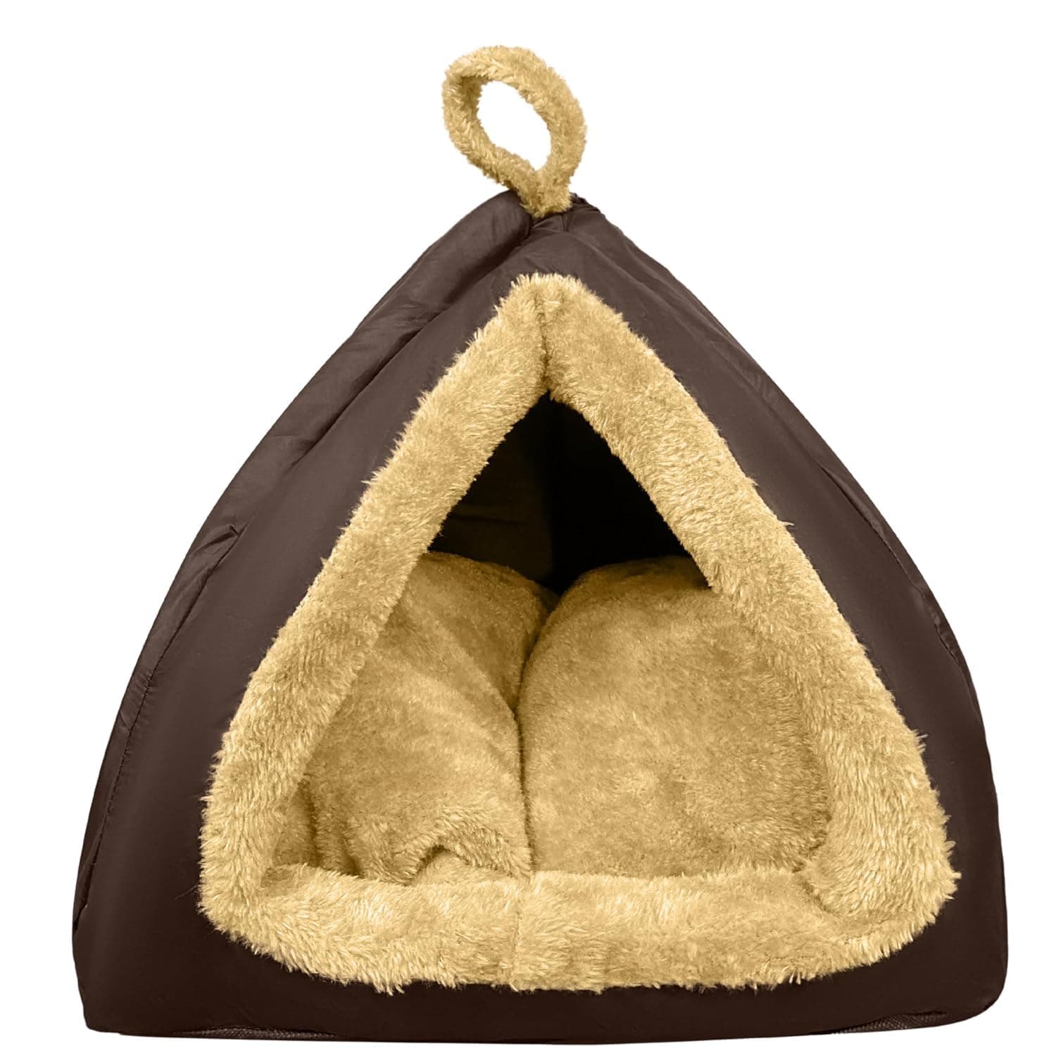 Dog Washable and cat Bed for Small & Medium Bed House |hut |cave |Toy Breeds |Indoor cat|Persian cat |Shih tzu Kitten |Puppy |pet |Tent |Kennel |Home (L, Brown)