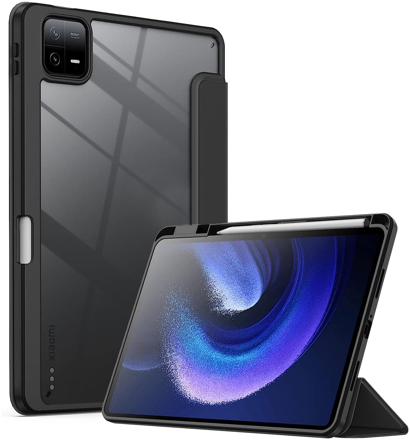 Robustrion Cover for Xiaomi Mi Pad 6 Cover Case 11 inch Hybrid Flip Stand Cover Case with Pen/Pencil Holder for Xiaomi Mi Pad 6 11 inch [Auto Sleep Wake Support] - Black