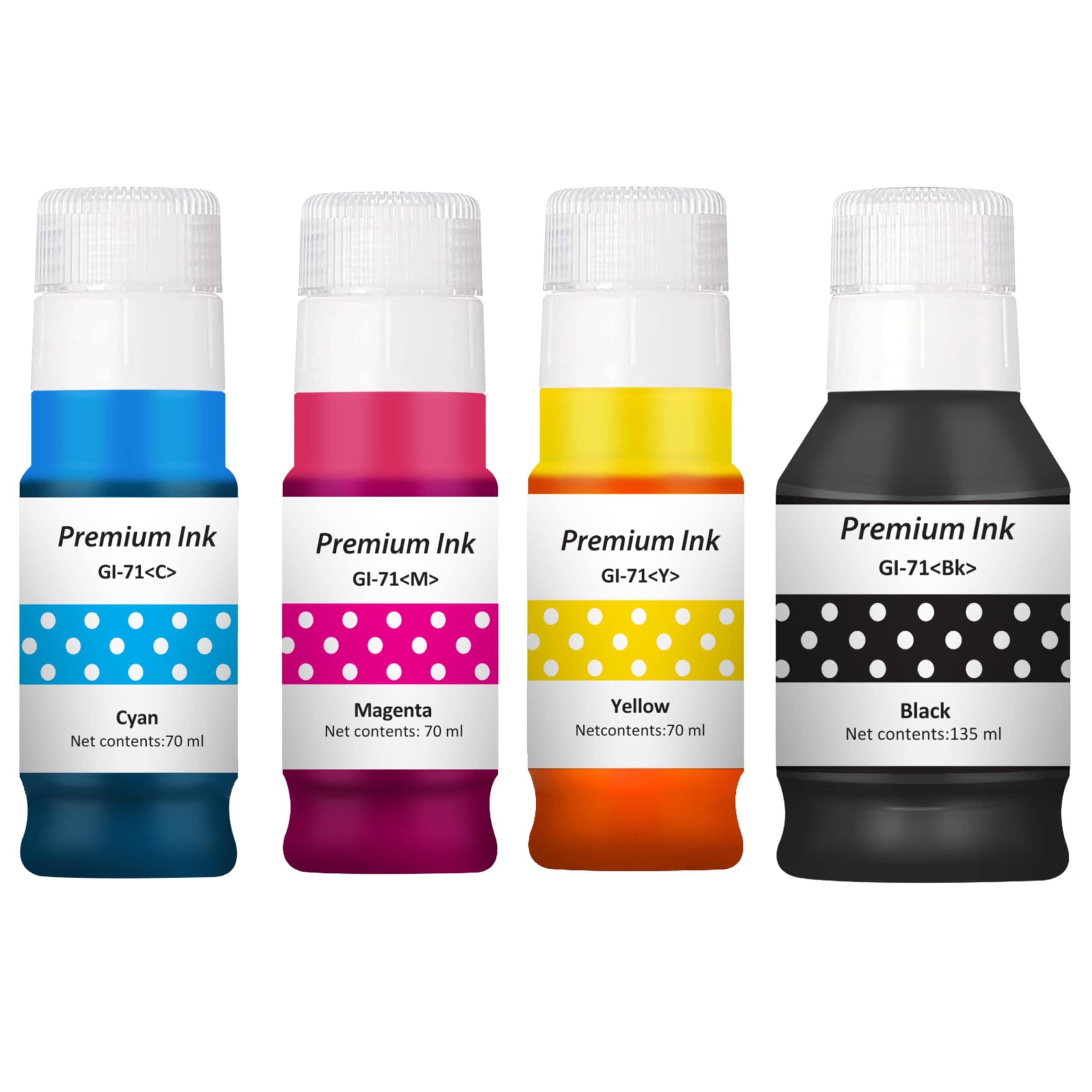 Needle GI71 Compatible Refill Ink | Made in India |for Canon Pixma G1020 G2020 G3020 G2060 G3060 G1737 G2770 G3770 G4770 G1730 G2730 G3730 Printers (CMY 70gms + K 135gms)