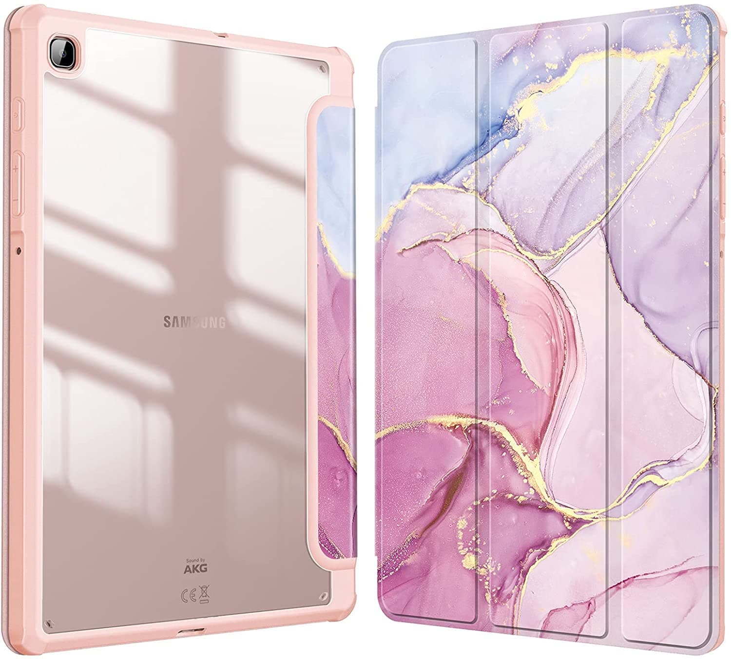 SwooK Hybrid Slim Thermoplastic Elastomer Case for Samsung Galaxy Tab S6 Lite 10.4'SM-P610 SM-P615 with S Pen Holder, Shockproof with Clear Back Shell Case, Auto Wake/Sleep (10.4"/26.4 cm, Glittering)