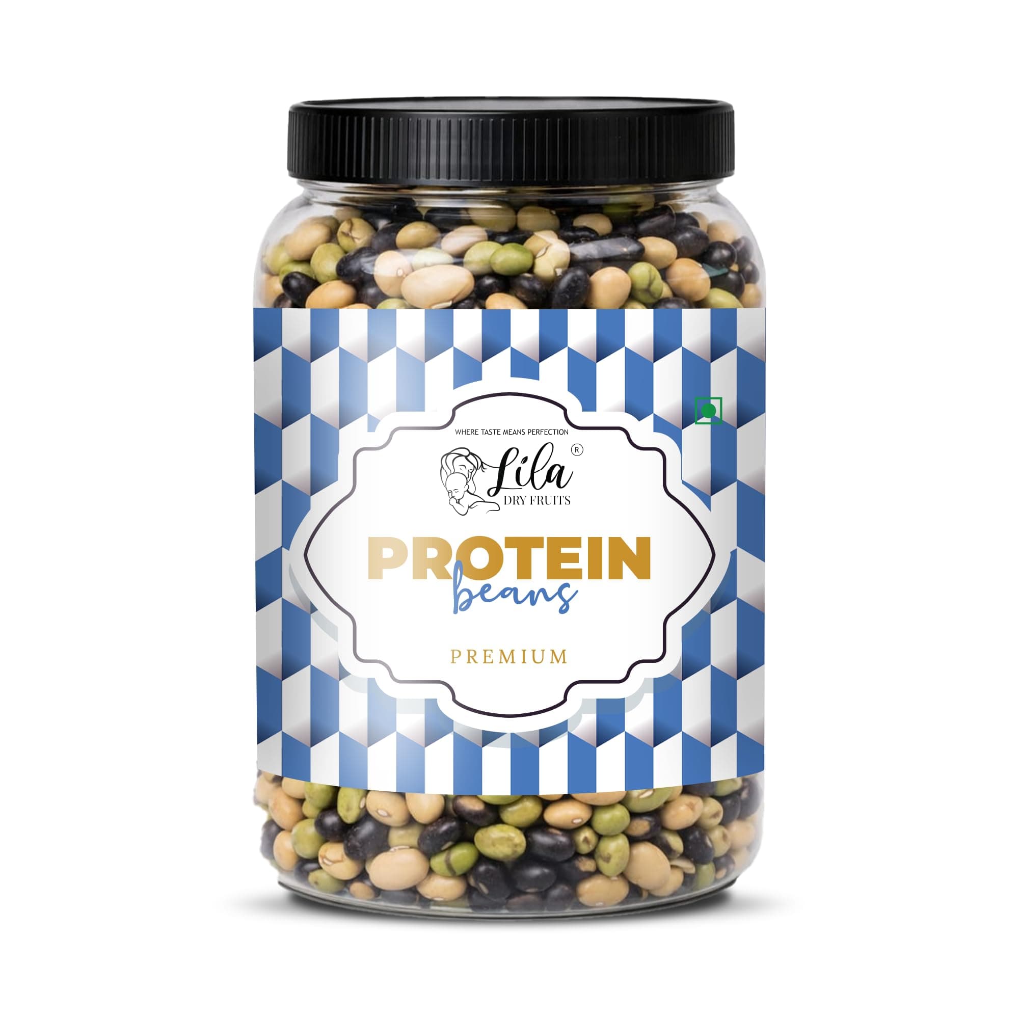 LILA DRY FRUITS Protein Beans Mix 100 gms Black Beans, Soya Beans & Edamame Bean | Plant Protien Rich Bean Combo for Healthy Snacking & Daily Nutrition Perfect for Gifting