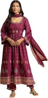 W for Woman Women's Viscose Straight Kurta Pant With Dupatta Set