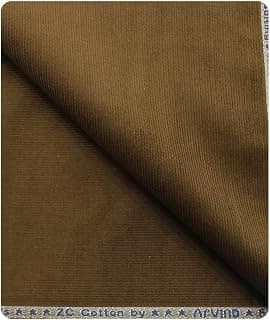 Arvind Men's Cotton Solid Trousers Fabric (Coffee Brown, 1.50 Meter, Free Size)