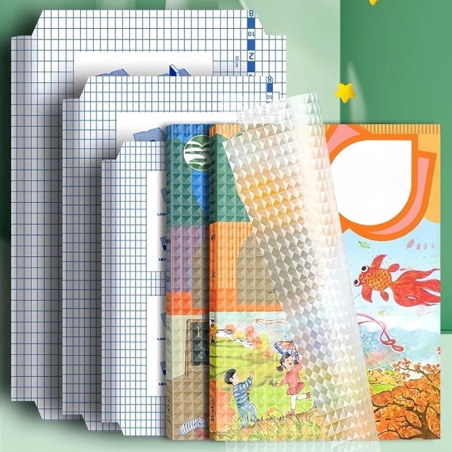 SWOPPLY Transparent Book Cover Film [30 Pcs – A4 Size – Self-Adhesive] Waterproof Book Protective Sheets for School, Office, Textbooks, Craft – Clear Book Covering Film (30)