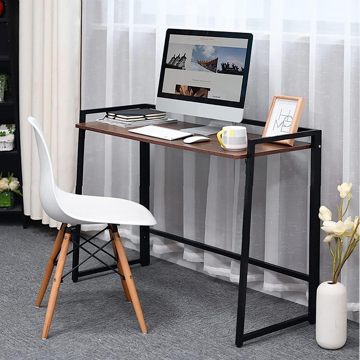QARA Foldable Writing Desk Computer Desk| Sturdy Desk | Laptop Desk Notebook | Study Desk Home Office Workstation