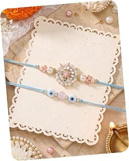 Karatcart Rakhi for Brother Gold-Plated Kundan Rakhi Set of 2 with Roli Chawal