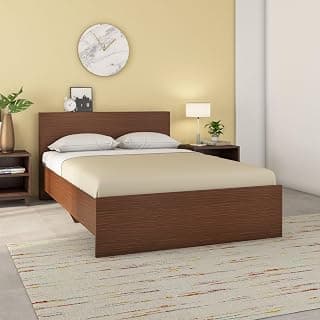 Nilkamal Arthur Plus Wooden Double Bed Without Storage | Engineered Wood | 1 Year Warranty |Contemporary Design | Legno Oak Dark