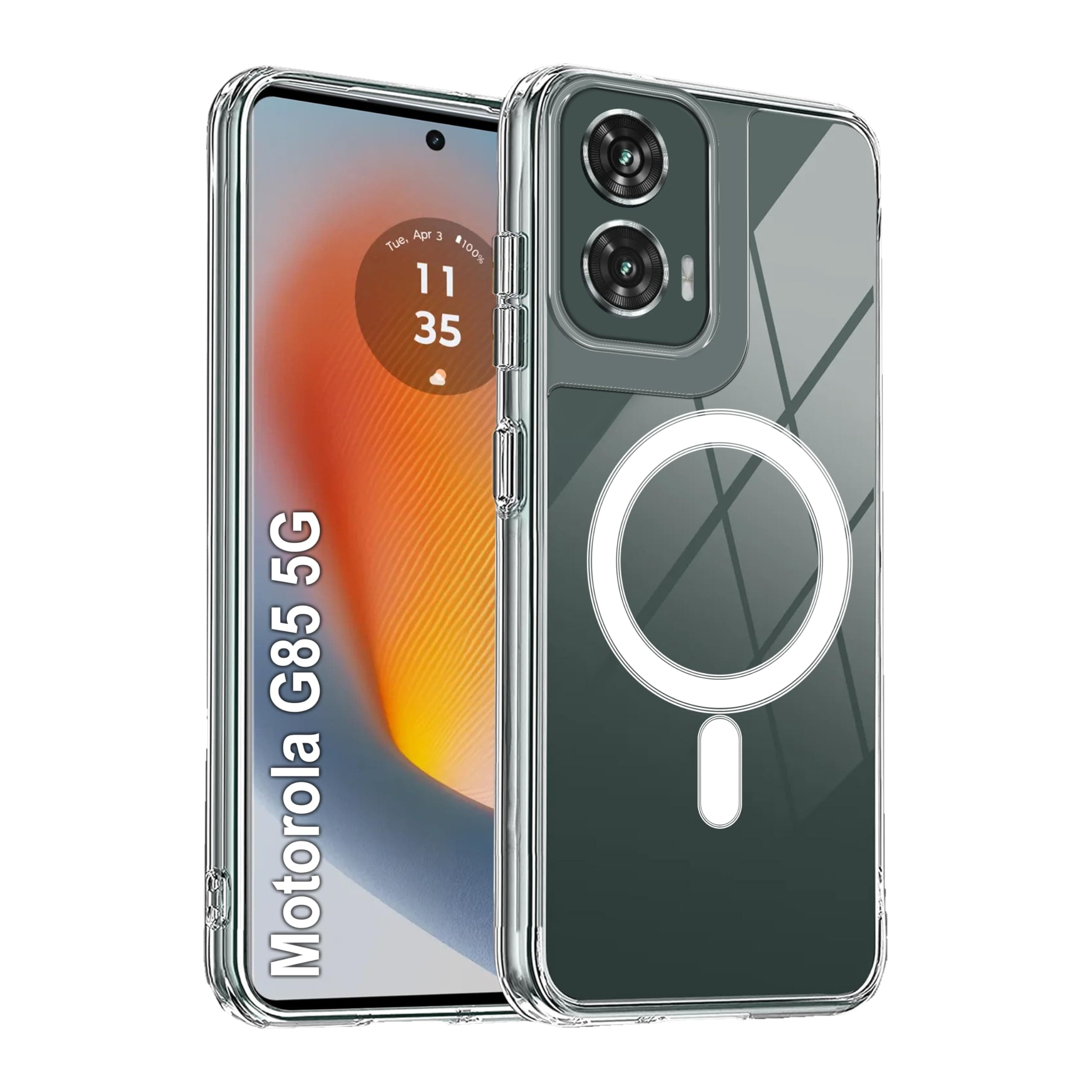 amazon basics Back Case Cover for Moto G85 5G | Compatible for Moto G85 5G | Scratch-Resistant | Clear