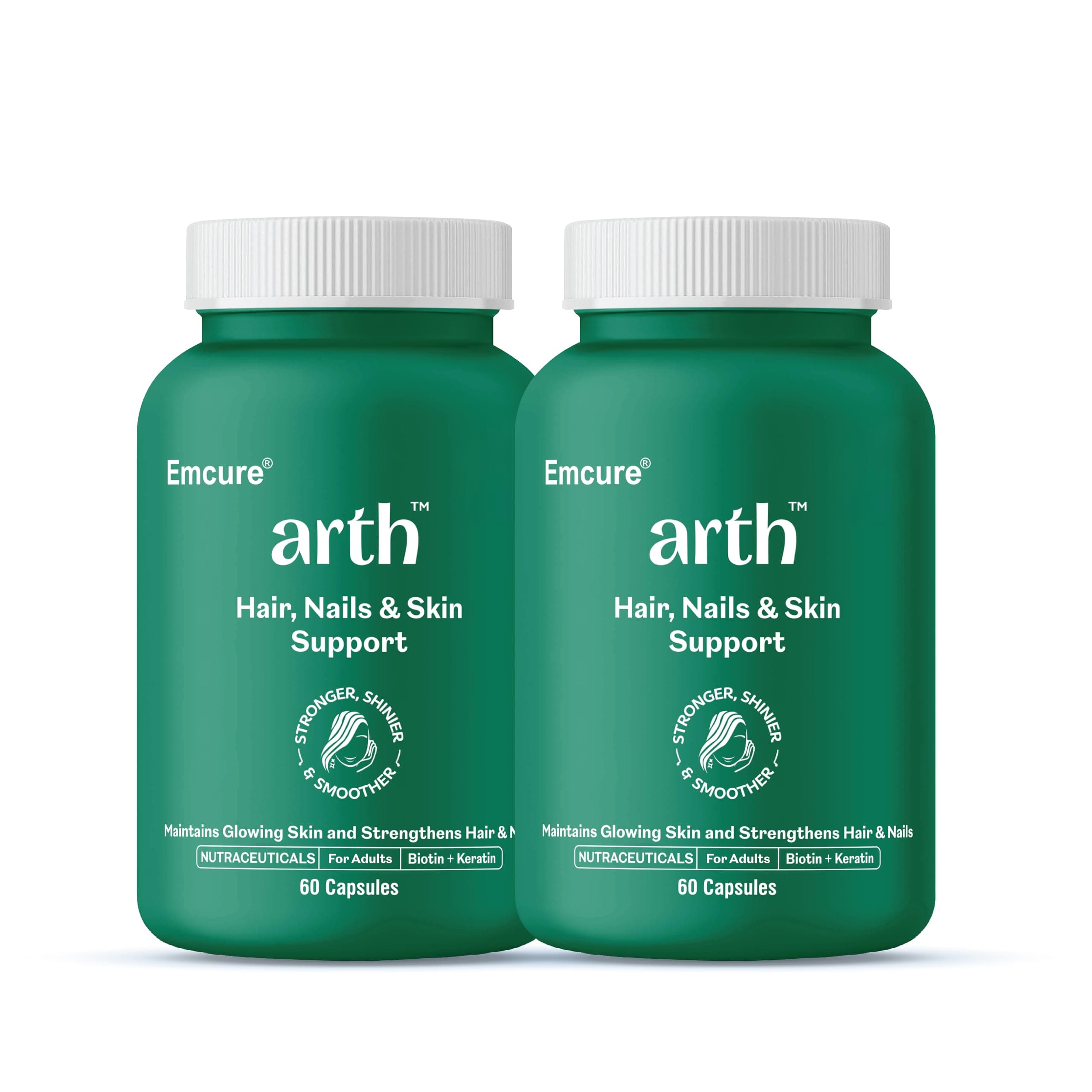 Arth Biotin Capsules For Hair Growth, Skin & Nails - 120 Veg Capsules for Men & Women | Vitamin A, B, D3, Folic Acid, Keratin Builder & Hyaluronic Acid | Supplement For Healthy Hair, Nails & Skin
