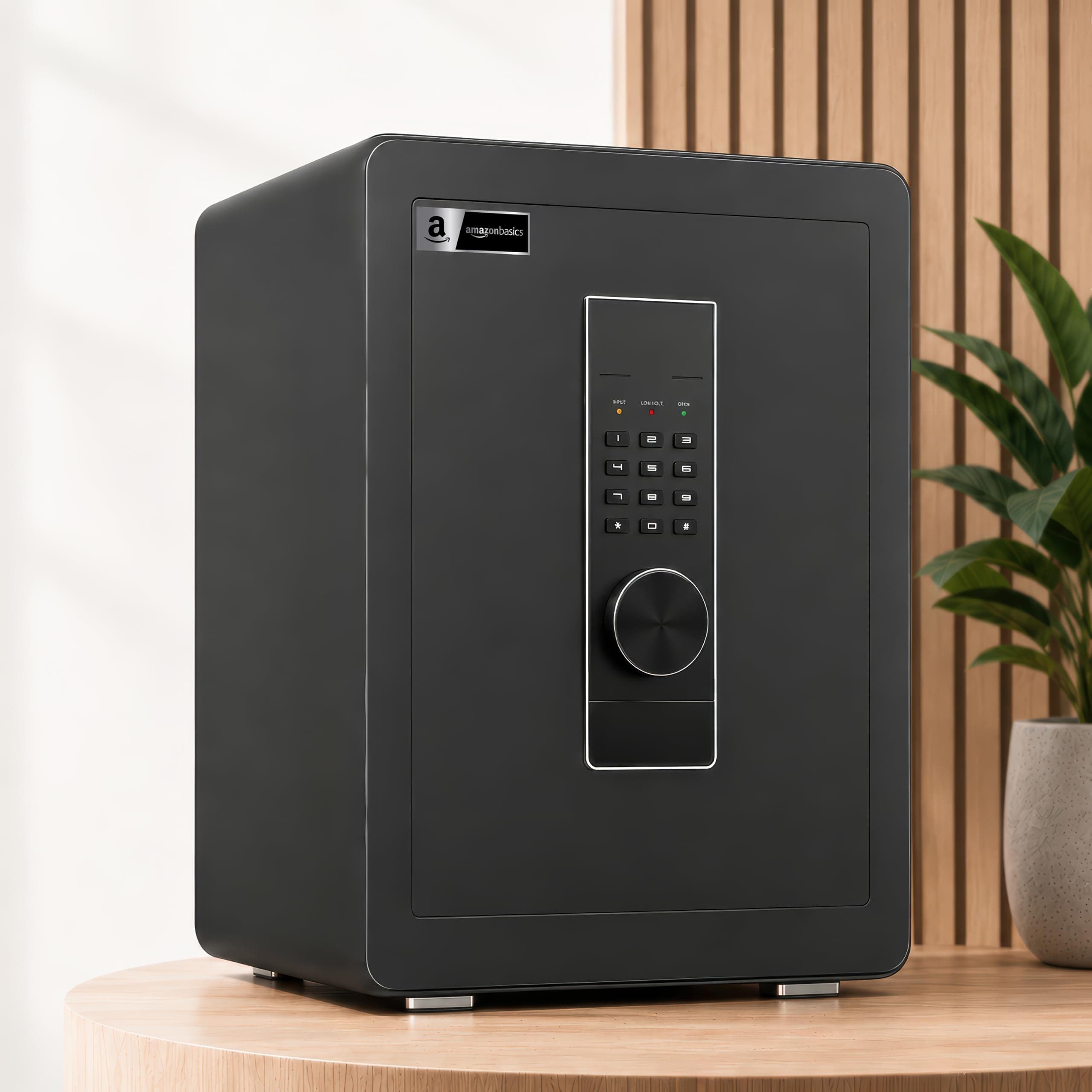 Amazon Basics Gross Capacity - 51L (Net - 46L), Digital Password Safe Locker Box for Home & Office | Electronic Security Locker Safe With Motorized Locking, Strong Steel Body, Anti Theft Design