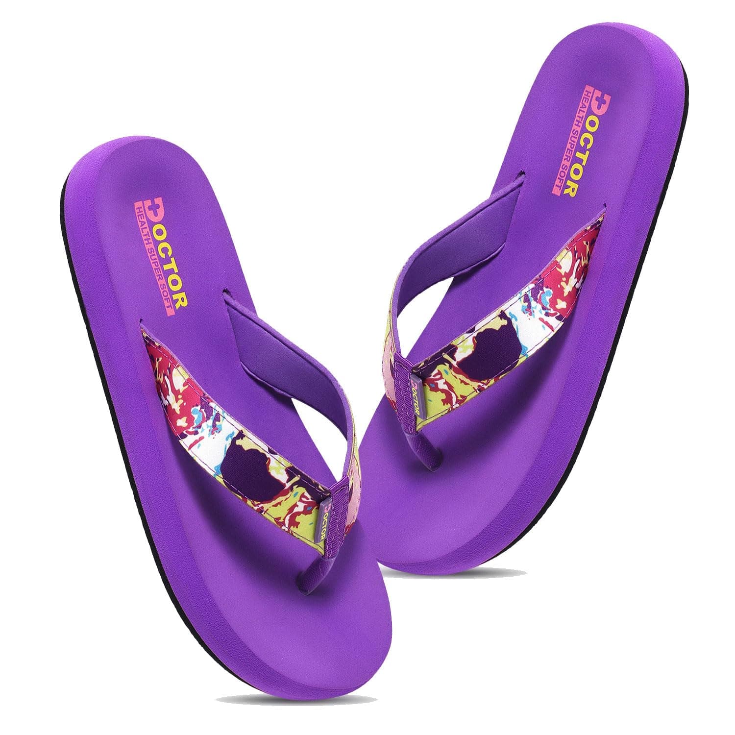 DOCTOR HEALTH SUPER SOFT Women's Flip-Flops Slippers | Red Flip-Flops | Women's & Girl's Slippers | Comfortable & Lightweight | Soft Foot Massager | All Day Wear Flip-Flops Slipper