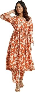 W for Woman Womens Cotton Printed Kurta & Straight Pant