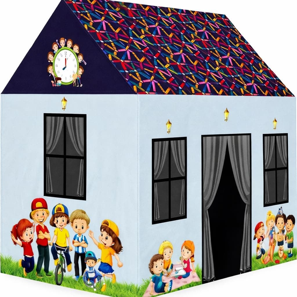 GURUKRUPA INTERNATIONAL, Colorfull and Light Weight Kids Play Tent House for 3 to 8 Years Old Kids Girls and Boys (Child Blue-Non)