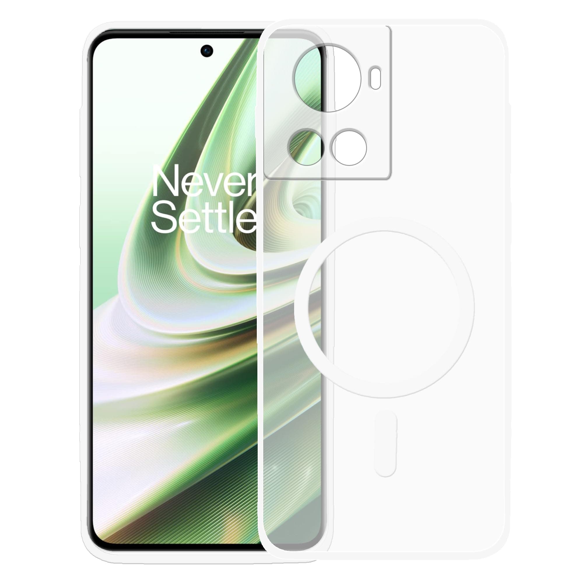 amazon basics Luxury Paper Thin Case Cover for OnePlus 10R 5G 5G | Matte Finish | Compatible with magsafe | (White, OnePlus 10R 5G 5G)