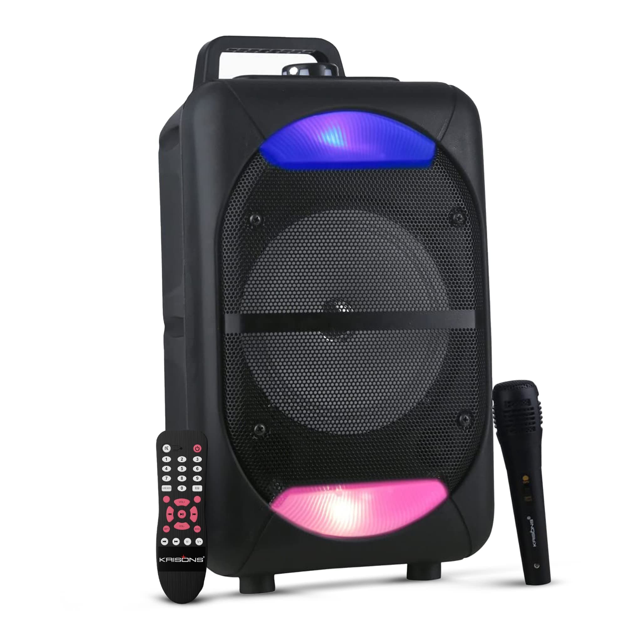 Krisons Beatz with FM,USB,Aux and Bluetooth with Free Wired Mic Bluetooth Trolley Speaker, Black