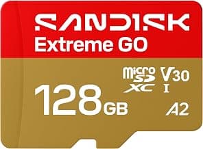 SanDisk 128GB Extreme GO microSDXC UHS-I Card, 5K & 4K UHD Video, 240MB/s Read, 120MB/s Write, A2, U3, V30, High-Speed for Android, Action Camera & Gaming