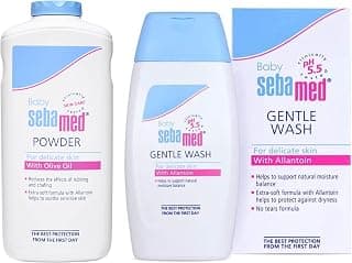 SebaMed Baby Powder, 200g & Baby Wash Extra Soft, 200ml Combo