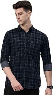 Majestic Man Men Small Checkered Slim Fit Cotton Casual Shirt