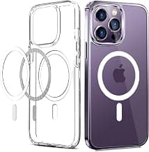 CEDO Magfit Backcover for iPhone 14 Pro | Mag-Safe Wireless Charging | Designed with Magnetic Lock Shockproof Phone Bumper Transparent Back Case Cover (Transparent)