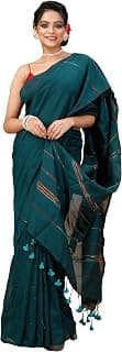 Saree Women's Traditional Bengal Handloom Kehesh Kantha saree Cotton Saree - Khesh Work Design Saree - Running Blouse Piece
