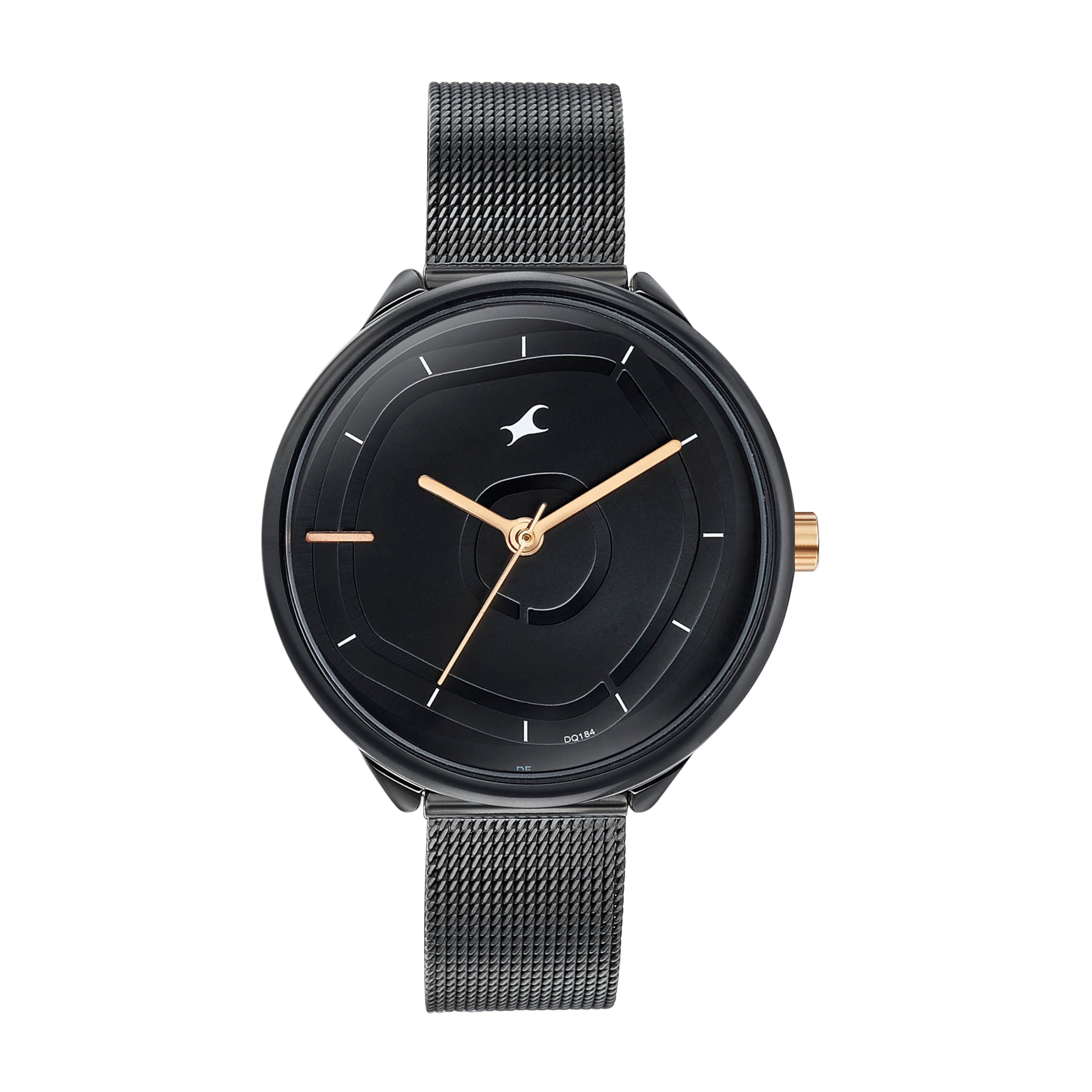 Fastrack Stunners Quartz Analog Black Dial Black Stainless Steel Strap Watch for Girls - NT6303KM01