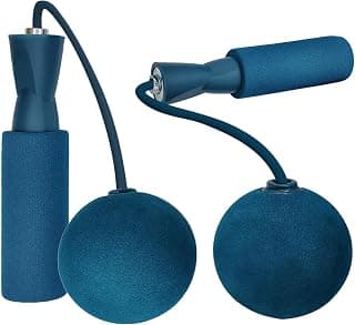 Wireless Cordless Jump Rope for Men & Women – Adjustable Skipping Rope with Weighted Balls | No Tangle Indoor Workout for Cardio, Fat Burn, Weight Loss & Fitness Training (Blue)