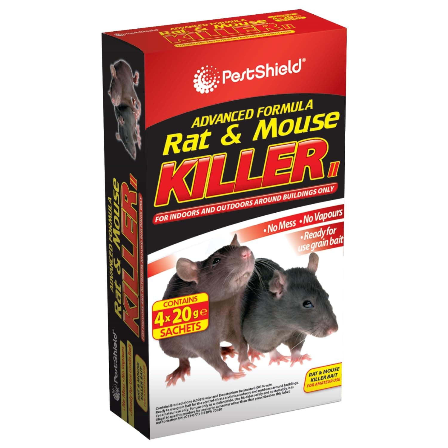 PestShield Advanced Formula Rat & Mouse Killer 4x20g