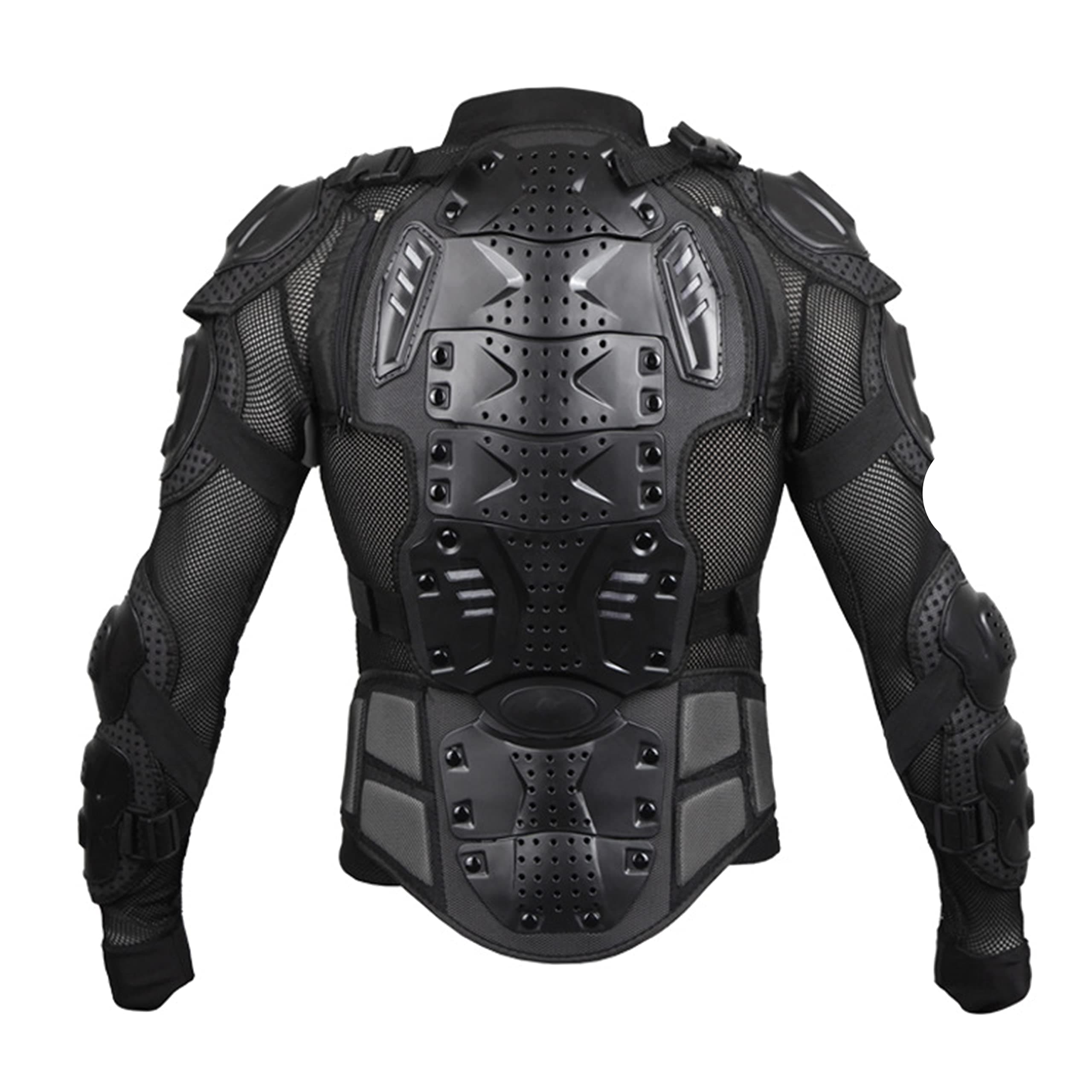 NIKAVI Men Nylon Standard Length Protective Gear Riders Jacket for Motorcycle (Black, L)