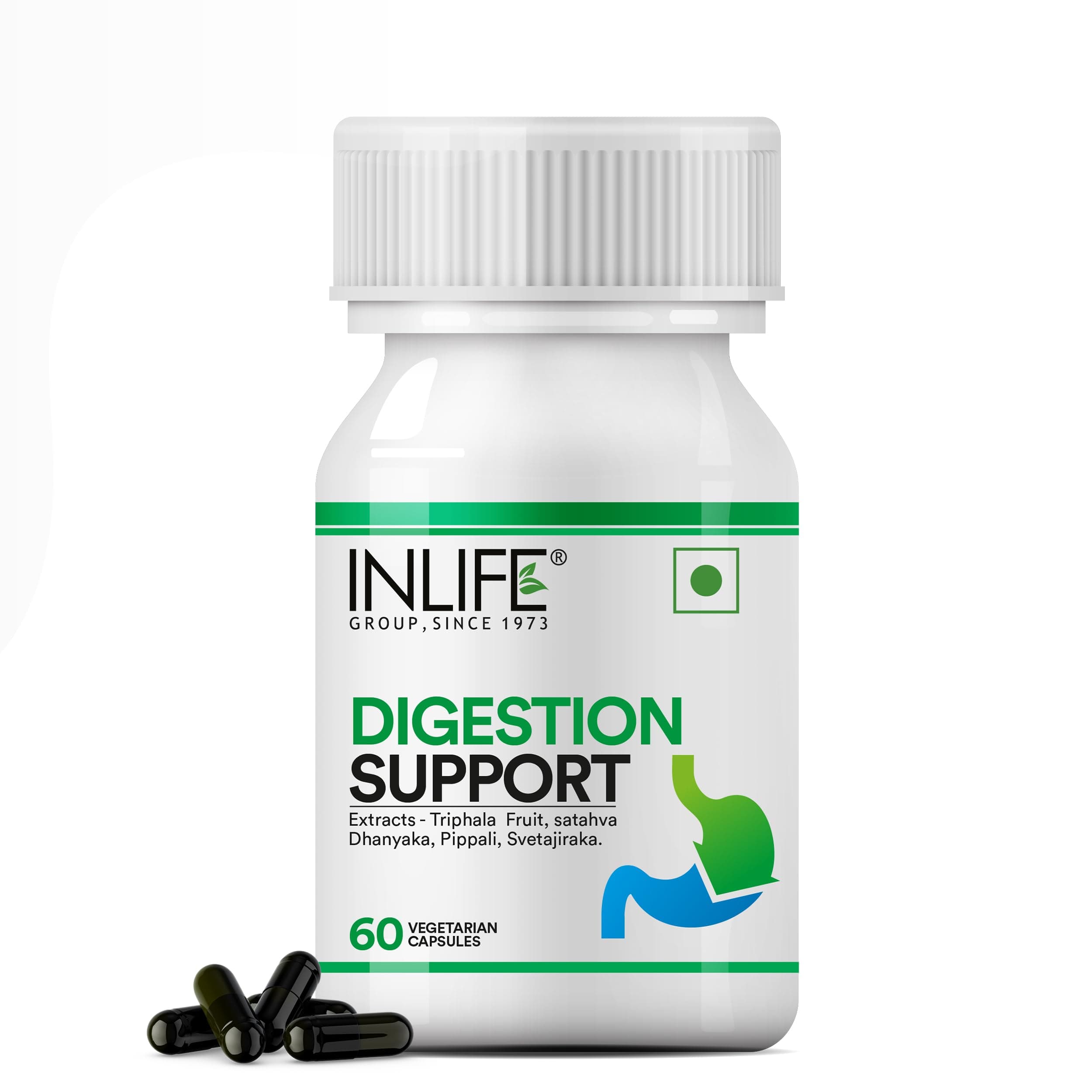 INLIFE Digestion Support, Triphala Pippali, Gut Health, 60 Veg Capsules