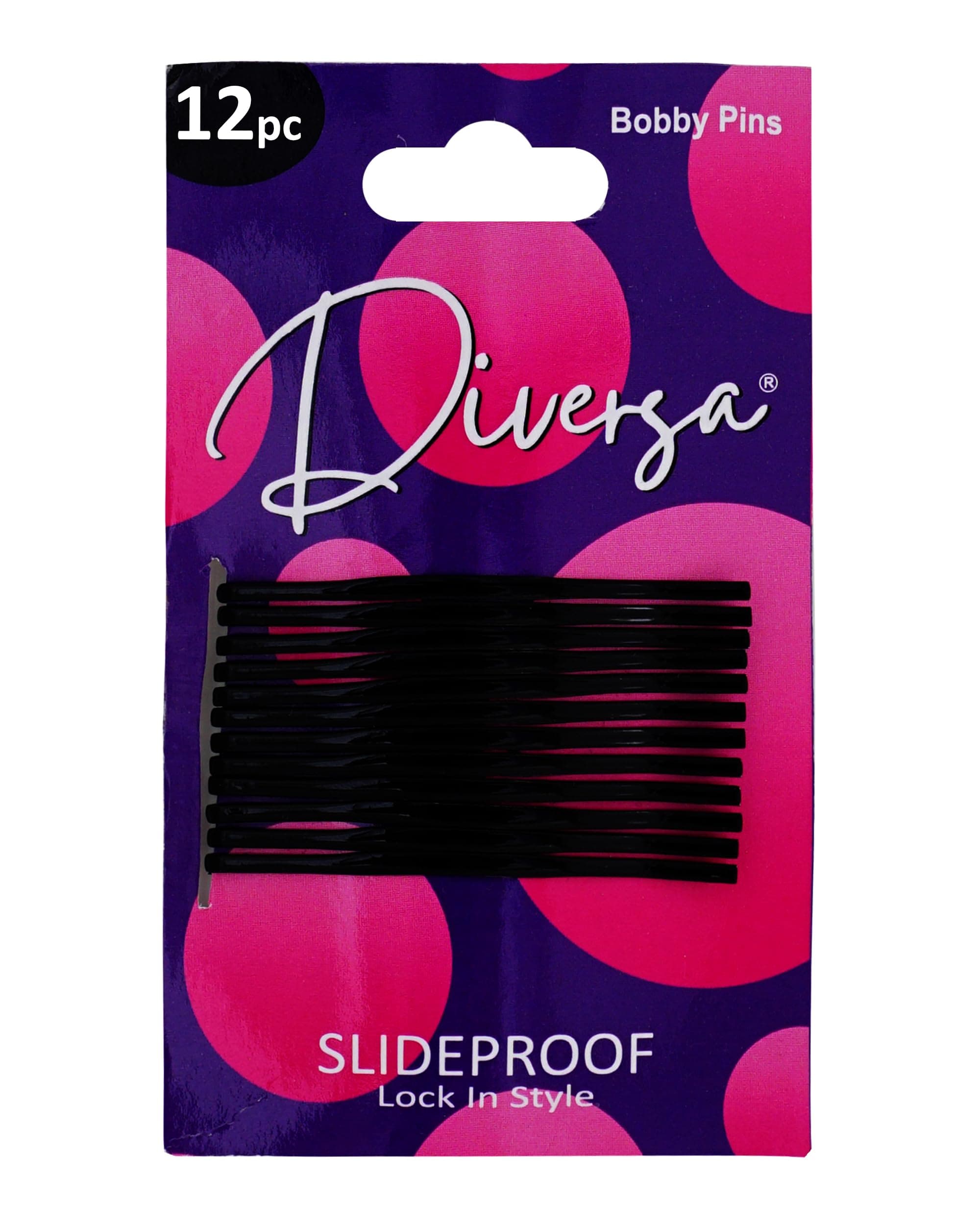 DIVERSA Solid Black Metal Clips, Carbon Steel Bobby Hairpins for Women and Girls (Black, L-6 cm) - Set Of 48Pcs