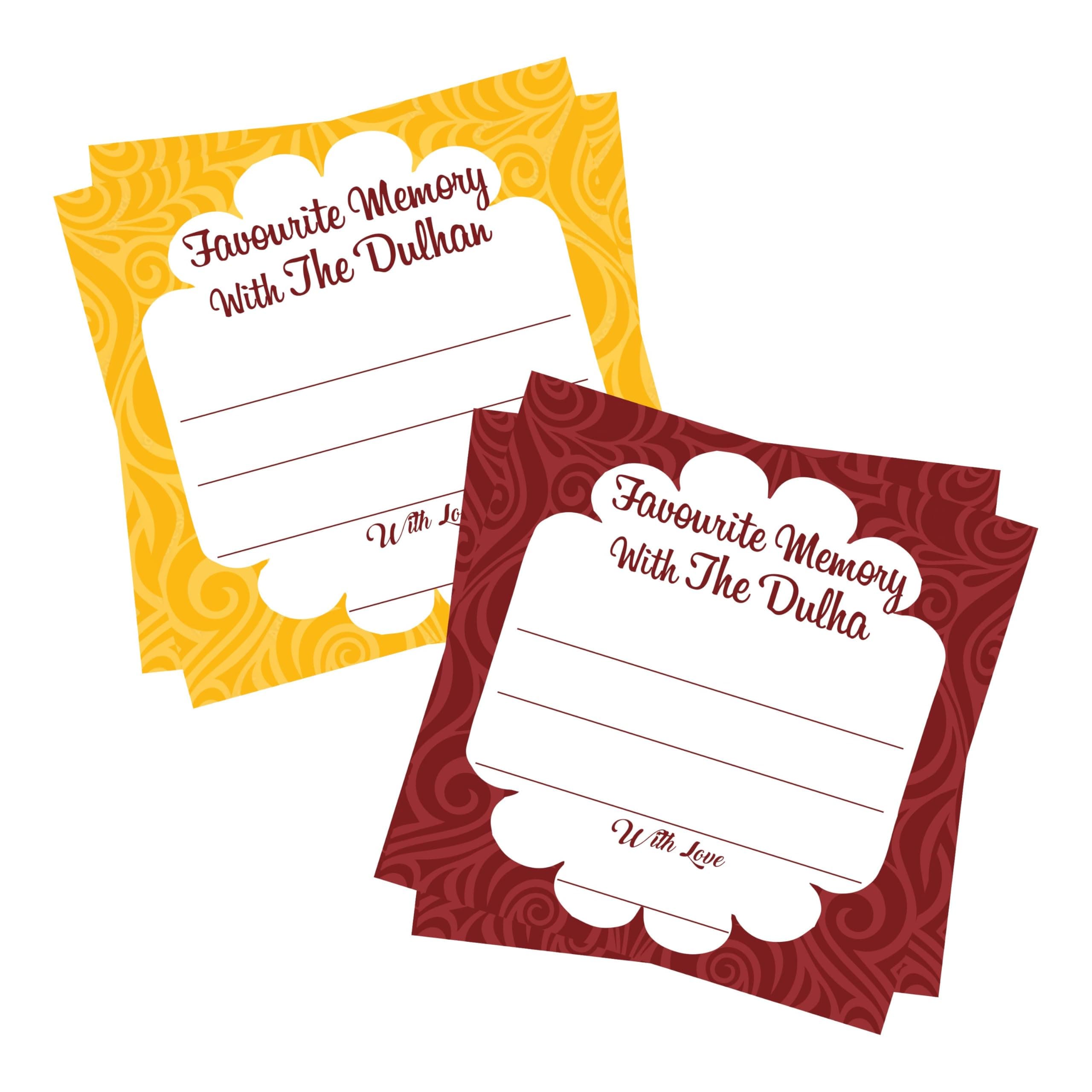 Balloonistics Wedding Memory Cards – Pack of 24 (12 Dulhan & 12 Dulha) – Fun Guest Activity Cards for Mehndi, Sangeet, Haldi & Reception – Premium Cardstock Keepsake Gift & Wedding Props Game
