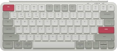Keychron B1 Pro Ultra-Slim ZMK/Launcher Wireless Bluetooth 2.4 GHz/Wired Connection Keyboard for Mac Windows Linux - Retro Red