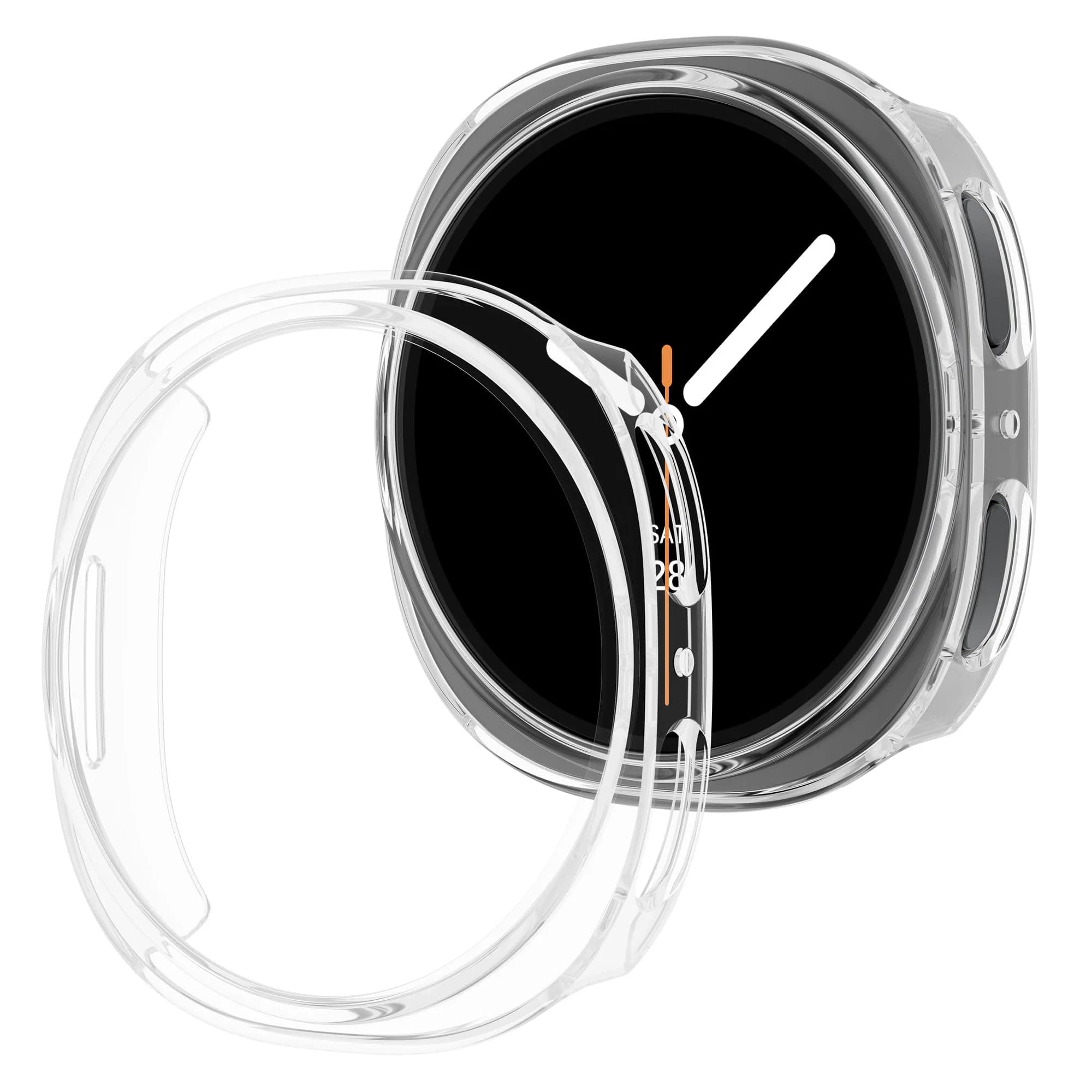 Meyaar Slim Compatible with Samsung Galaxy Watch 8 44mm Case Ultra Thin Lightweight Hard PC Bumper Cover Without Glass Screen Compatible with Samsung Galaxy Watch 8 44mm (Clear)